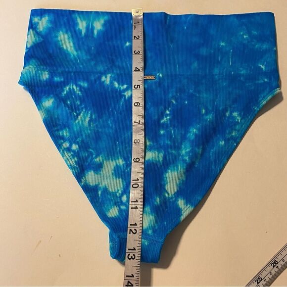 Victoria's Secret Pink hi Cut high-rise bikini bottom blue tie-dye cheeky L - Picture 4 of 8